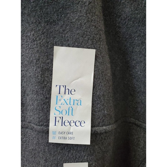 Croft & Barrow Men's Gray Polyester Long Sleeve Extra Soft Fleece Jacket Size L - Picture 4 of 11